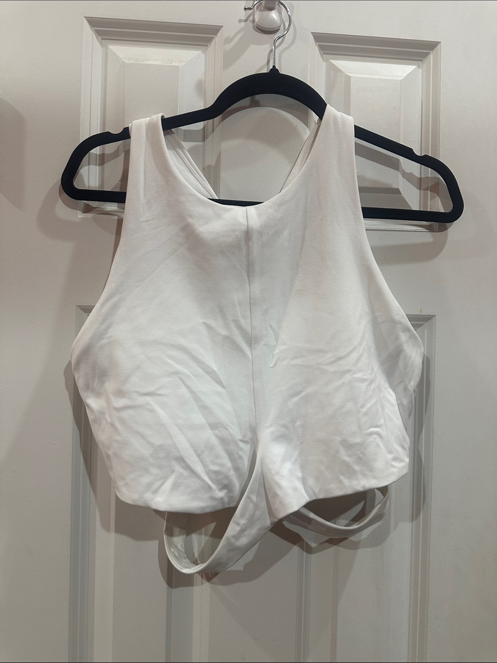 NWOT Athleta White Racerback Crop Tank Top size L